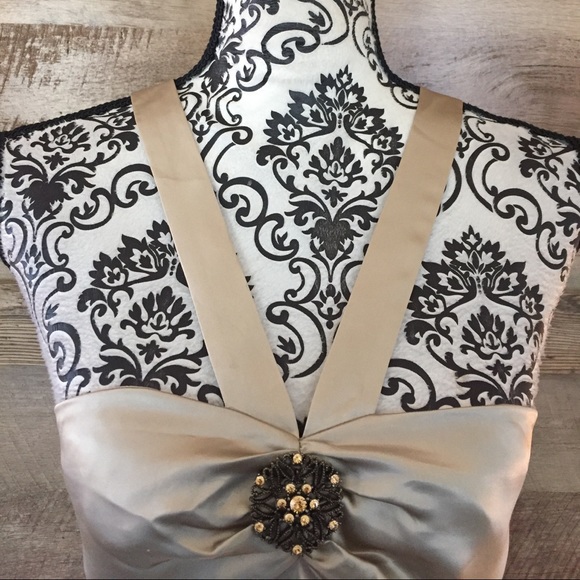 Loft Champagne Satin Slip Dress - Picture 2 of 4